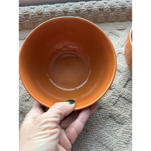 Hobby Lobby Fall 2025 Embossed Pumpkin Orange Cereal/Soup Bowls Set of 4NEW!! - Picture 10 of 14